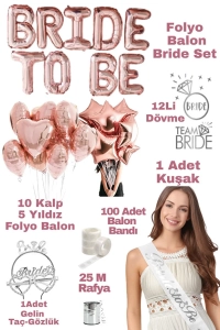 Bride To Be Folyo Rose Gold Folyo Balon Gelin Bekarlığa Veda Parti Malzemeleri Parti Bride Set